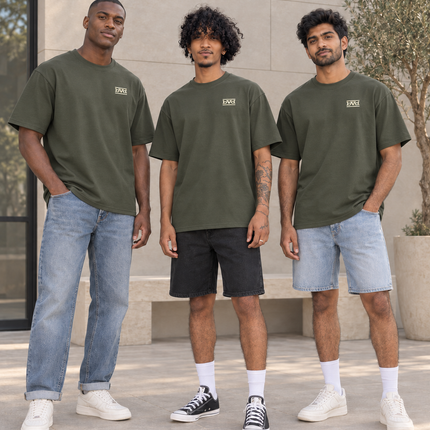 Heavyweight Relaxed Side Logo Tee - Olive Cream