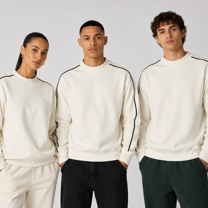 Signature Piping Crew - Cream Green