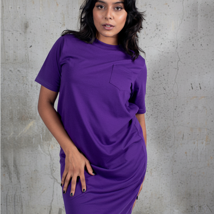 Classic Pocket T Dress - Purple