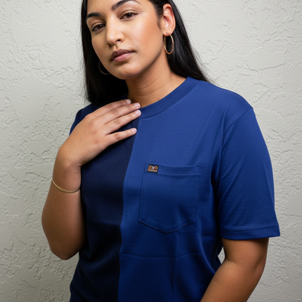 2 Tone Pocket T Short Sleeve - Royal/Navy