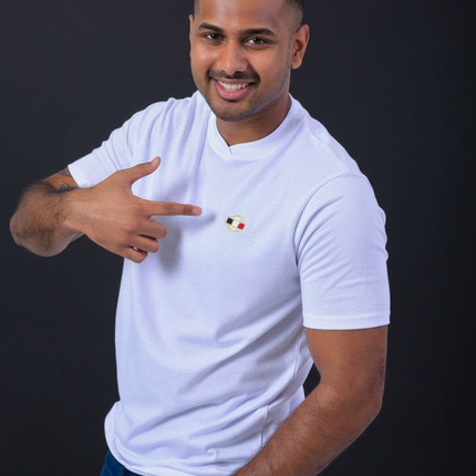 Cross Over Collar T Short Sleeve - White