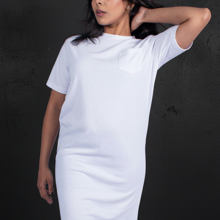 Classic Pocket T Dress - White